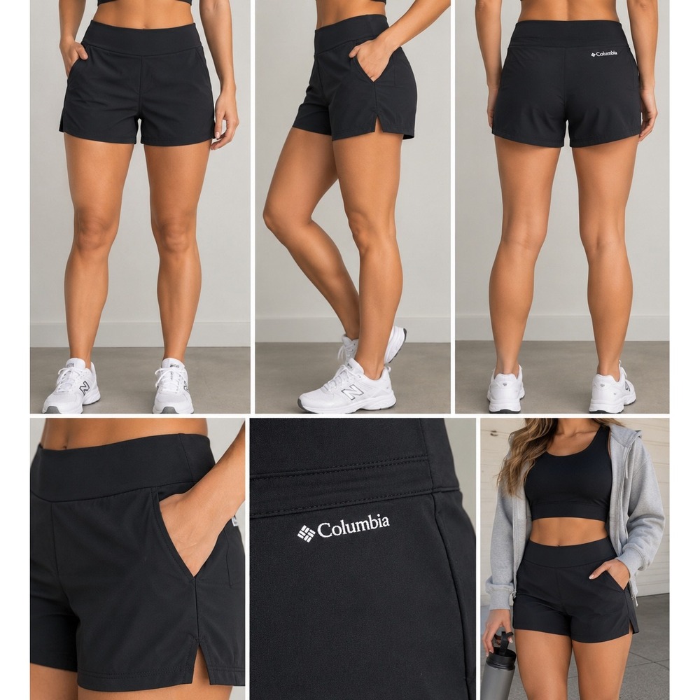 Columbia Anytime Casual Shorts Black Women Medium AK3862 Hiking Outdoor